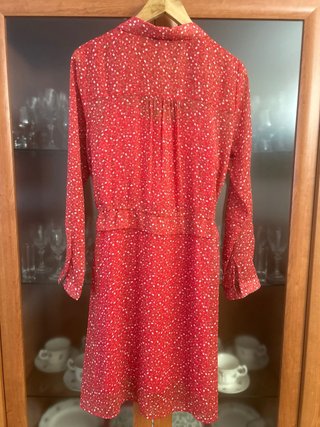 Vestido Cortefiel Rojo Estampado Talla M