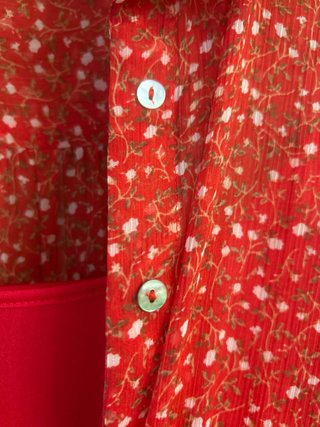 Vestido Cortefiel Rojo Estampado Talla M