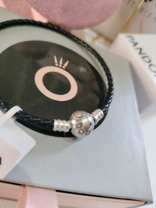 Pulsera Pandora Trenzado Negra 20cm