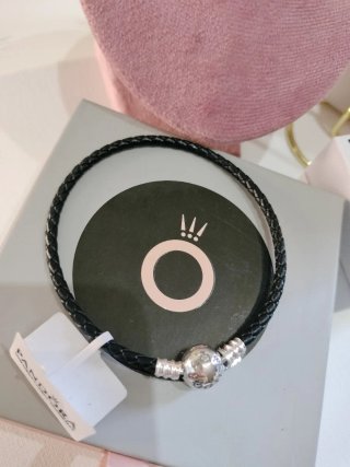 Pulsera Pandora Trenzado Negra 20cm