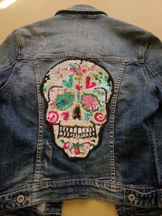URGE Cazadora Vaquera Calavera Lentejuelas