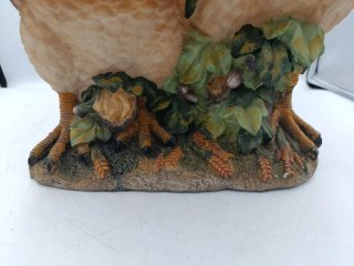 FIGURA DE GALLINA Y GALLO DECORATIVO
