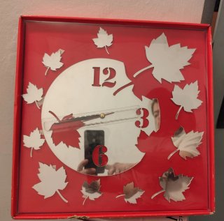 Reloj de Pared Espejo Hojas