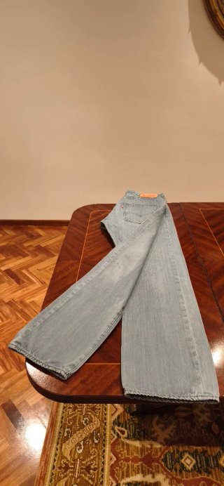 LEVI'S 501 AZUL TURQUESA LAVADO A LA PIEDRA, W32.