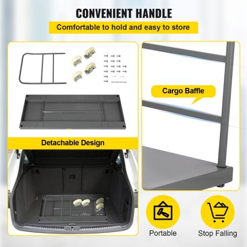 Carro Plataforma, Carro de Acero con Capacidad de 907.2 kg, 119.4 cm de Largo x 61 cm de Ancho x 81.3 cm de Alto, Dolly Plano, Carros de Mano con Ruedas de Nylon de 12.7 cm, Carros de Utilidad de ...