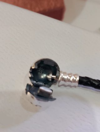 Pulsera Pandora Cuero Trenzado Negra 20cm