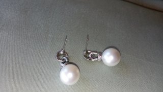 Pendientes perla y circonitas