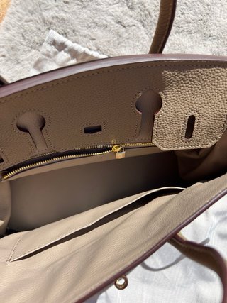 Bolso cuero Beige Dorado