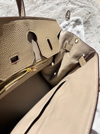Bolso cuero Beige Dorado
