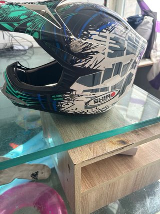 Casco Moto Integral Negro y Verde