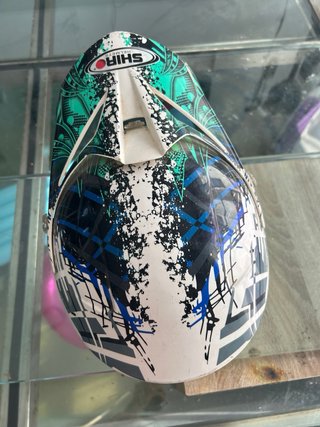 Casco Moto Integral Negro y Verde