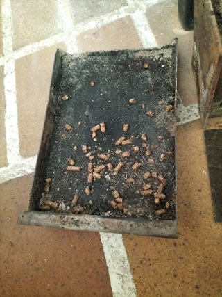 Estufa de pellets y hueso de aceituna