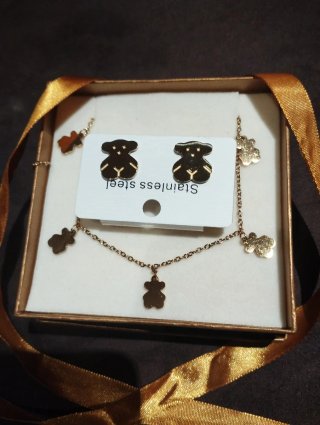 Lote 5 Joyas  inspiradas Ositos Tous Dorados