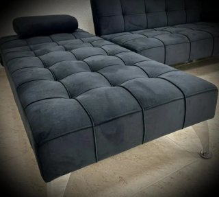 Cama Chaise longue reclinable terciopelo negro