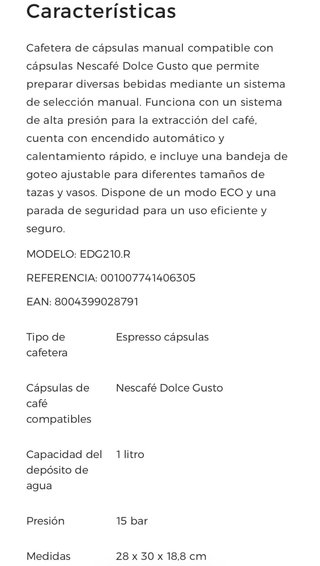 Cafetera DeLonghi Piccolo XS Negra