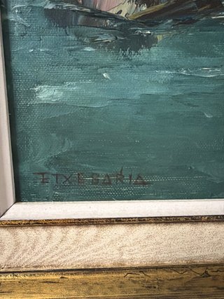 Oleo sobre lienzo de San Juan de Gaztelugatxe