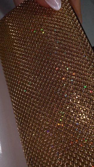 Bolso de fiesta dorado con cristales