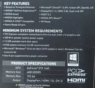 Geforce GTX 1660 OC 6GB de MSI