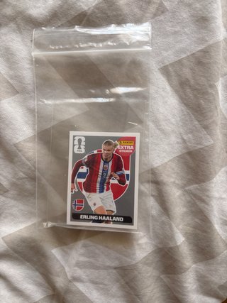 Cromo Panini Erling Haaland Extra Sticker plateado