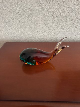 Splendida figura decorativa in vetro di Murano a forma di balena