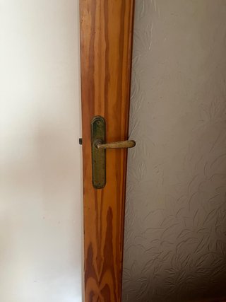 Puerta interior madera y cristal