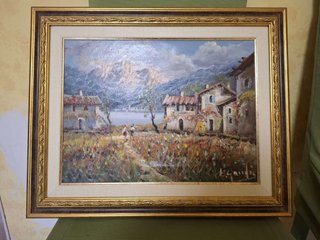 Quadro Olio su Tela - Paesaggio Montano