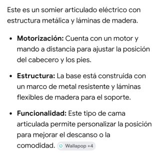 Cama articulada metálica con somier de madera