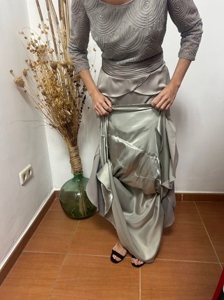 Vestido fiesta largo gris eventos NUEVO