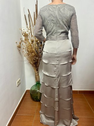 Vestido fiesta largo gris eventos NUEVO
