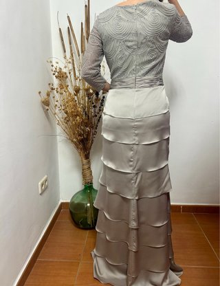 Vestido fiesta largo gris eventos NUEVO