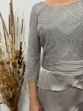 Vestido fiesta largo gris eventos NUEVO