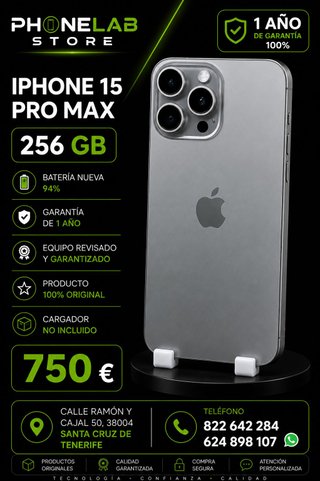 iPhone 15 Pro Max 256GB Plata