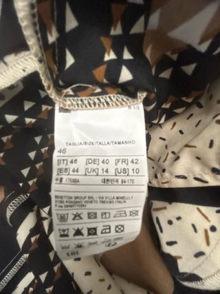 Vestido Sisley Talla 44 Original estampado