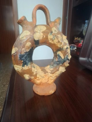 Botijo de rosca de barro cocido