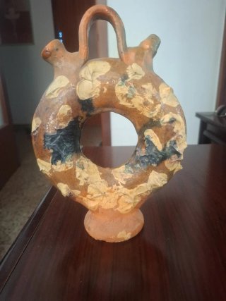 Botijo de rosca de barro cocido