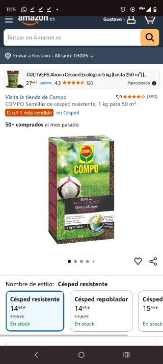 Compo Césped 1kg resistente