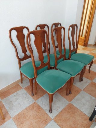 Juego de 6 sillas de comedor de madera