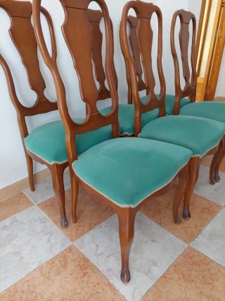 Juego de 6 sillas de comedor de madera