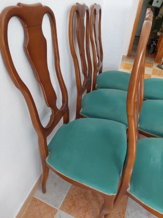 Juego de 6 sillas de comedor de madera