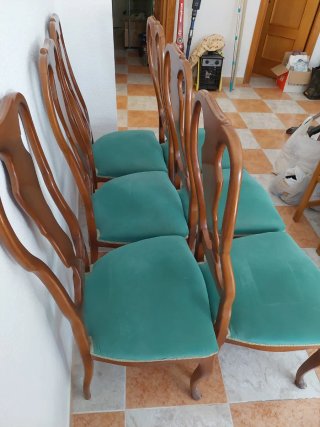 Juego de 6 sillas de comedor de madera