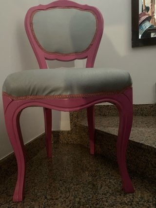Silla Vintage Rosa y Gris