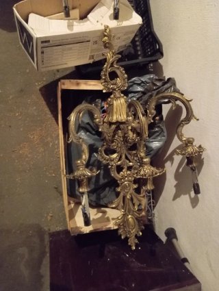 Un par Lámparas de metal antiguas francesas