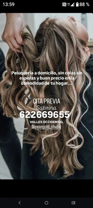 Peluquería a domicilio.