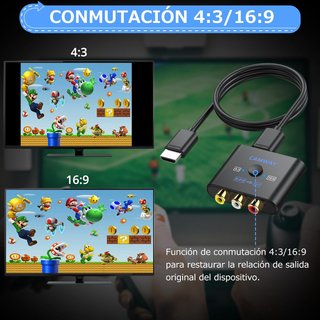 Adaptador CAMWAY RCA a HDMI 1080P Retro