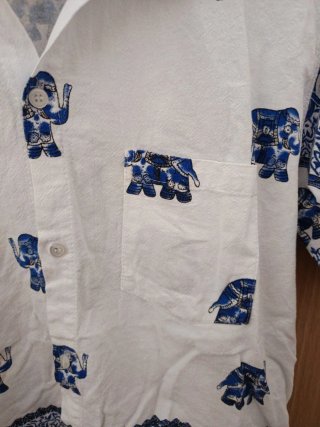 Camisa Tailandesa Estampada Elefantes