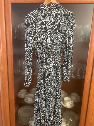 Vestido Midi Zara Estampado Cebra Talla M