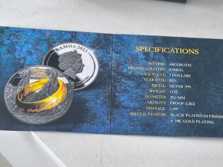 Moneda Plata El Señor de los Anillos 2023