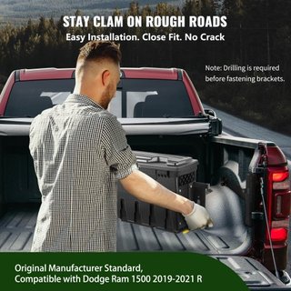 Caja de Almacenamiento para Cama de Camión, Tapa Cerrable, Caja de Herramientas de ABS Impermeable para Rueda de 6.6 Gal/20 L con Candado de Contraseña, Compatible con Dodge Ram 1500 2019-2021, La...