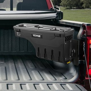 Caja de Almacenamiento para Cama de Camión, Tapa Cerrable, Caja de Herramientas de ABS Impermeable para Rueda de 6.6 Gal/20 L con Candado de Contraseña, Compatible con Dodge Ram 1500 2019-2021, La...