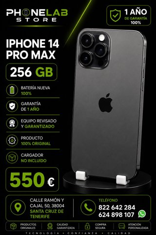 iPhone 14 Pro Max 256GB Gris 1 Año Garantía